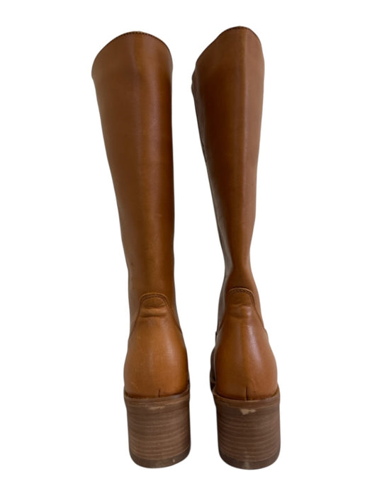 Dingo Shoe Size 7.5 Tan Brown Leather Stacked Heel Knee High Platform Boots Tan Brown / 7.5