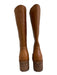 Dingo Shoe Size 7.5 Tan Brown Leather Stacked Heel Knee High Platform Boots Tan Brown / 7.5