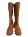 Dingo Shoe Size 7.5 Tan Brown Leather Stacked Heel Knee High Platform Boots Tan Brown / 7.5