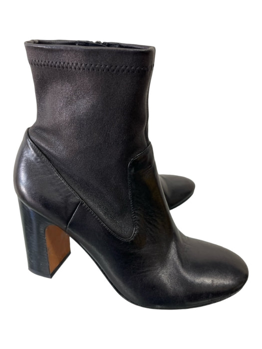 Vince Shoe Size 9.5 Black Leather Calf High Interior Zip Round Toe Booties Black / 9.5