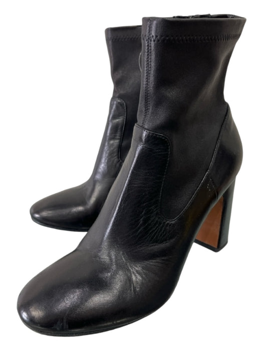 Vince Shoe Size 9.5 Black Leather Calf High Interior Zip Round Toe Booties Black / 9.5