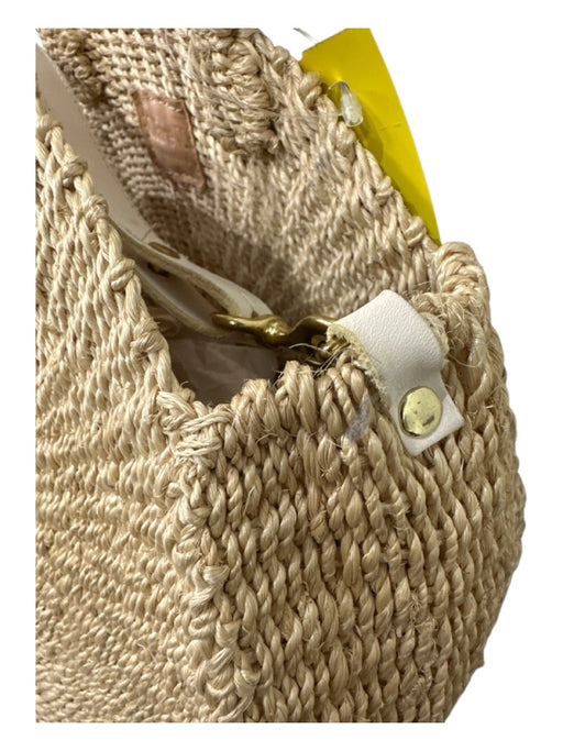 Clare V Beige Raffa Woven Circle Crossbody hand bag Bag Beige
