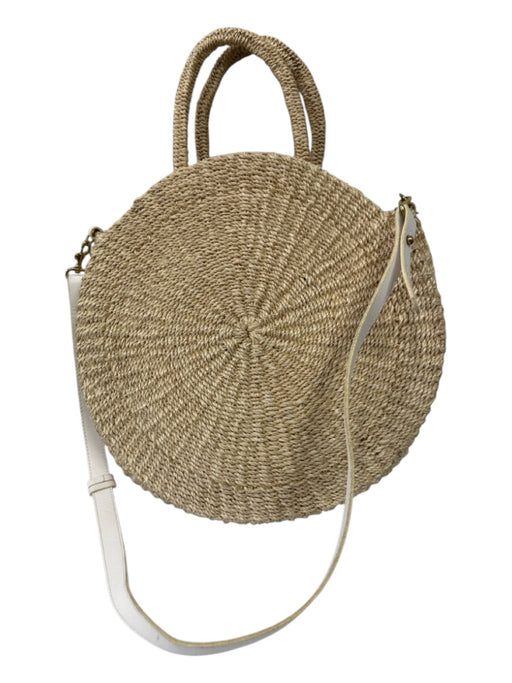 Clare V Beige Raffa Woven Circle Crossbody hand bag Bag Beige