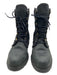Havana Joe Shoe Size 9.5 Faded Black Leather & Textile Lace Up Almond Toe Boots Faded Black / 9.5