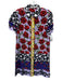 Alice + Olivia Size S Purple, Red, Green Cupro Mixed Floral Button Down Dress Purple, Red, Green / S