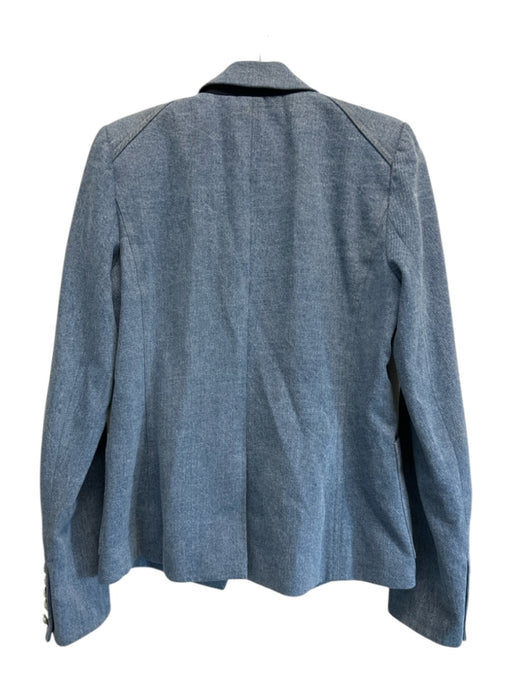 Veronica Beard Size 6 Light Wash Cotton Denim Double Breast Patch Pockets Jacket Light Wash / 6
