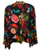 Alice + Olivia Size Small Black & Multi Viscose Long Sleeve Floral Leopard Top Black & Multi / Small