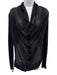 Brochu Walker Size P Black Rayon Long Sleeve Sheer Button Front Off Shoulder Top Black / P