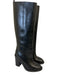Chanel Shoe Size 41 Black Leather Upper Chain Detail Round Almond Toe Boots Black / 41