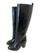 Chanel Shoe Size 41 Black Leather Upper Chain Detail Round Almond Toe Boots Black / 41