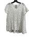Johnny Was Size S White Cupro Embroidered Floral Short Sleeve Semi Sheer Top White / S