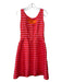 Kate Spade Size 2 Red & Pink Cotton Blend Sleeveless Striped Wide Neck Dress Red & Pink / 2