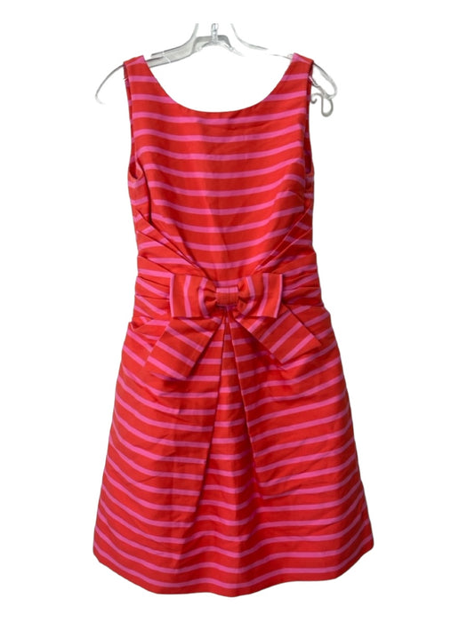 Kate Spade Size 2 Red & Pink Cotton Blend Sleeveless Striped Wide Neck Dress Red & Pink / 2