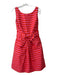 Kate Spade Size 2 Red & Pink Cotton Blend Sleeveless Striped Wide Neck Dress Red & Pink / 2