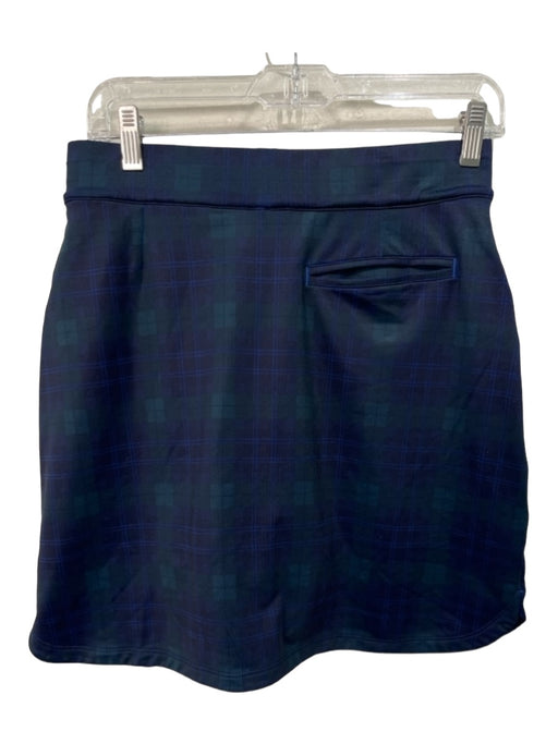 Peter Millar Size S Navy blue & green Polyester Plaid Skort Golf Skirt Navy blue & green / S