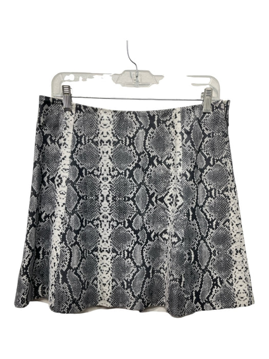 Veda Size 8 Black, Gray, White Lamb leather Snake Print Side Zip A Line Skirt Black, Gray, White / 8