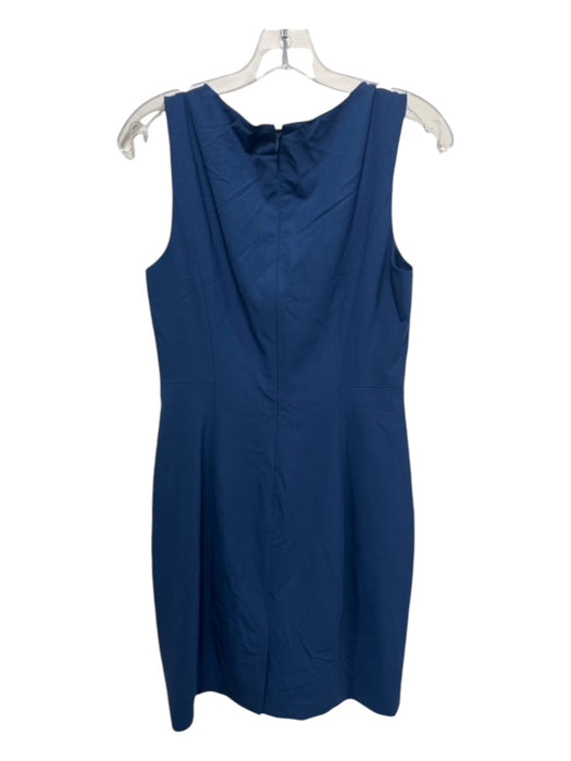 Theory Size 8 Blue Wool Blend Sleeveless Crew Neck Back Zip Shift Dress Blue / 8