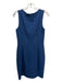 Theory Size 8 Blue Wool Blend Sleeveless Crew Neck Back Zip Shift Dress Blue / 8