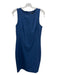 Theory Size 8 Blue Wool Blend Sleeveless Crew Neck Back Zip Shift Dress Blue / 8