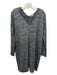 Lilla P Size M Black, Gray, White Tencel Blend Heathered V Neck Dress Black, Gray, White / M