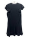 Rebecca Taylor Size 6 Black Triacetate Lace Detail Cap Sleeve Back Tie Dress Black / 6