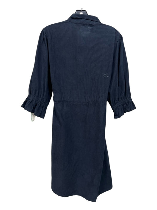 Holly Shae Design Size S/M Navy Blue Cotton Corduroy Button Up Knee length Dress Navy Blue / S/M