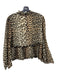 Ganni Size 42 Beige, Brown & Black Polyester Animal Print Long Bell Sleeve Top Beige, Brown & Black / 42