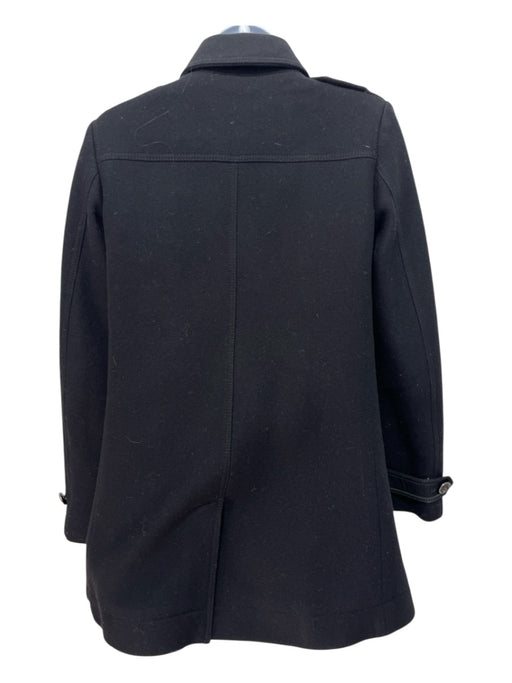 Burberry Brit Size 4 Black Wool Blend Button Down Collar Zip Pocket Coat Black / 4
