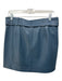 Marie Oliver Size 6 Steel Blue Faux Leather Zip & Snaps Stitched Belt Mini Skirt Steel Blue / 6
