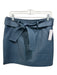 Marie Oliver Size 6 Steel Blue Faux Leather Zip & Snaps Stitched Belt Mini Skirt Steel Blue / 6