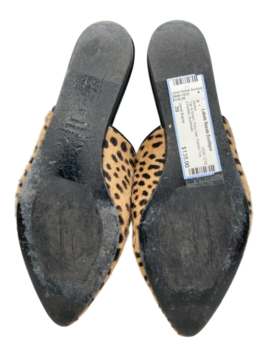 Jenni Kayne Shoe Size 39 Tan & brown Pony Hair Pointed Toe Cheetah Mules Tan & brown / 39