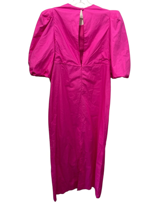 Adriana Degreas Size M Hot pink Cotton Short Puff Sleeve Bow Detail Gown Hot pink / M