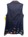 Maison Amani Size L Dark Wash Cotton Denim Sleeveless Floral Embroidery Dress Dark Wash / L