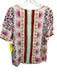 Farm Size M Green, Purple, Multi Short Sleeve Abstract Print Wide Neck Top Green, Purple, Multi / M