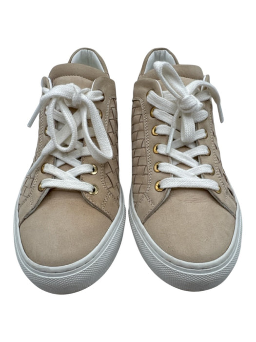 M. Gemi Shoe Size 39 Beige Nubuck Lace Up Low Top Basket Weave Sneakers Beige / 39