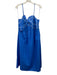 English Factory Size M Blue Linen & Cotton Embroidered Detail Flower Midi Dress Blue / M