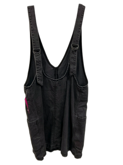 We The Free Size S Charcoal Gray Cotton Denim Adjustable Straps Mini Dress Charcoal Gray / S