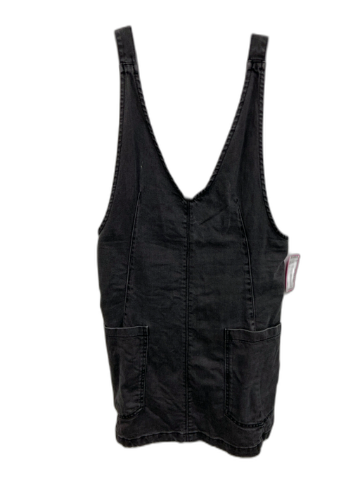 We The Free Size S Charcoal Gray Cotton Denim Adjustable Straps Mini Dress Charcoal Gray / S