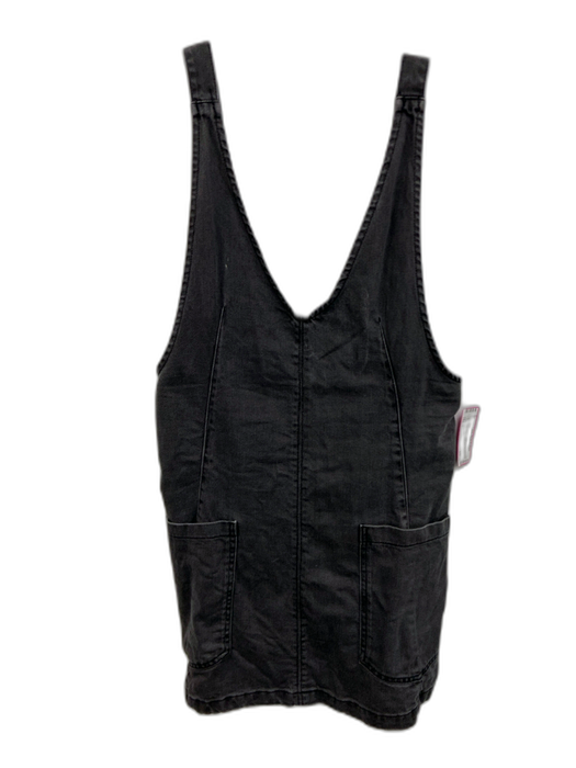 We The Free Size S Charcoal Gray Cotton Denim Adjustable Straps Mini Dress Charcoal Gray / S