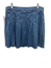Triarchy Size 29 Blue Cotton Blend Denim Pleat Detail Raw Hem Mini Skirt Blue / 29