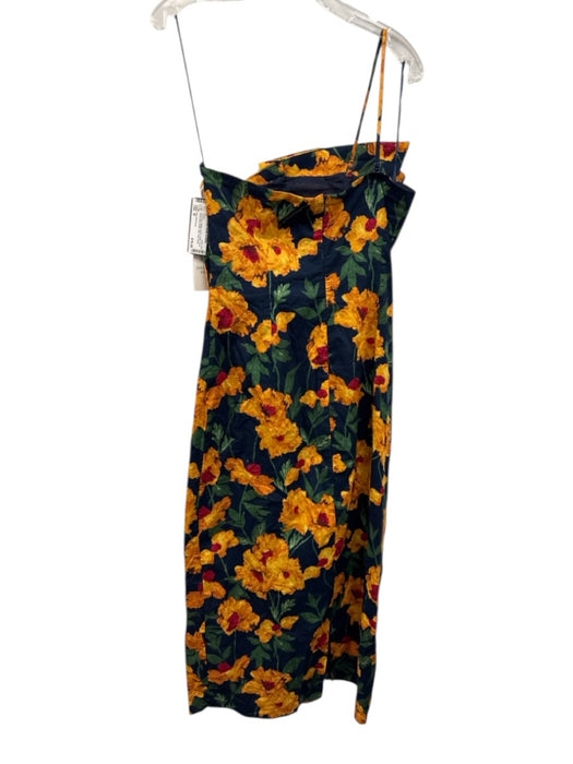 Hyacinth House Size M navy blue, orange, green Cotton Floral Midi Dress navy blue, orange, green / M