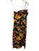 Hyacinth House Size M navy blue, orange, green Cotton Floral Midi Dress navy blue, orange, green / M