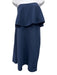 Milly Size M Navy Blue Viscose Blend Knit flounce One Shoulder Mini Dress Navy Blue / M