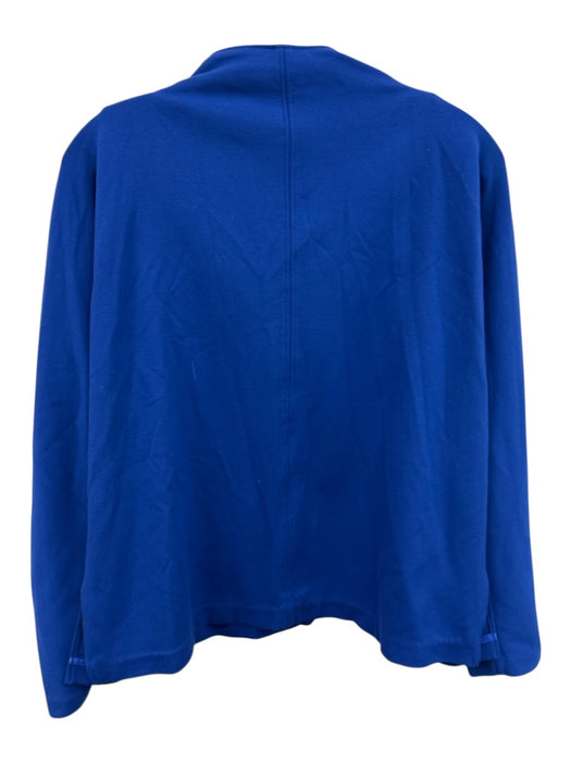 Ann Mashburn Size S Cobalt Blue Viscose Blend notched collar Split Hem Top Cobalt Blue / S