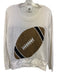 Queen of Sparkles Size M Cream & Brown Acrylic Blend Rhinestone Football Sweater Cream & Brown / M
