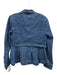 Benaar Blue Cotton Blend Denim Peplum Cropped Vest Jacket Set Blue / S