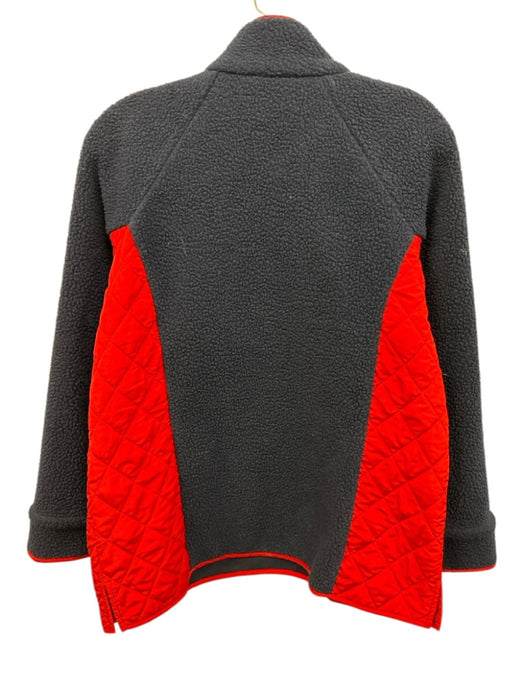 Sail To Sable Size M Navy Blue & Red Polyester Fleece Quilted Trim Sweater Navy Blue & Red / M