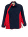 Sail To Sable Size M Navy Blue & Red Polyester Fleece Quilted Trim Sweater Navy Blue & Red / M