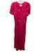 By Anthropologie Size S Hot pink Polyester V Neck Short Sleeve Satin Dress Hot pink / S