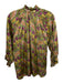 Clara The Label Size L Green & Multi Cotton Mock Neck Floral Print Top Green & Multi / L